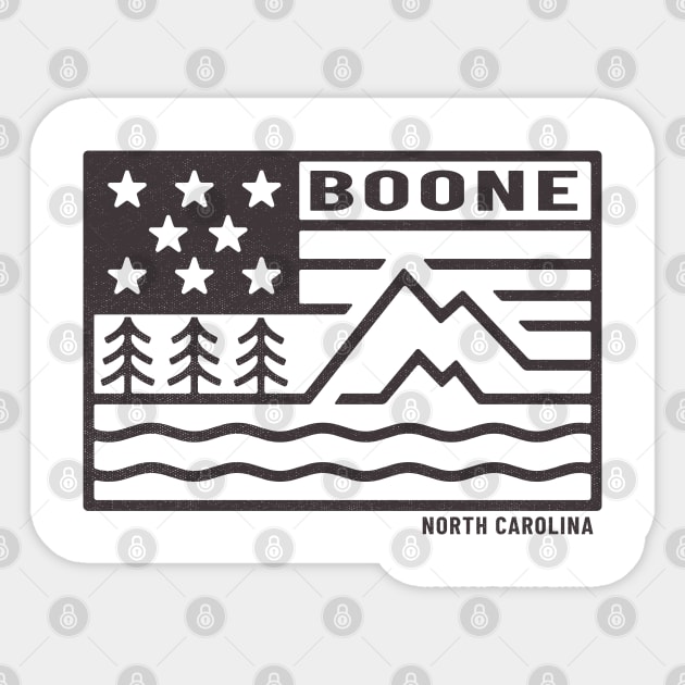 Visiting NC Mountain Cities Boone, NC Flag Sticker by Contentarama